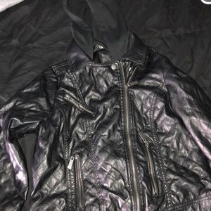 A black leather jacket